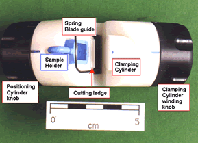 (Image: View of Microtome from the top)